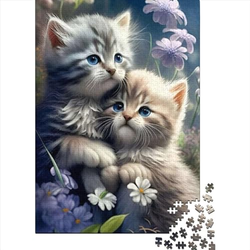 Dream Cat Puzzle 500 Teile für Erwachsene und Jugendliche von Wooden Jigsaws Puzzles Puzzles für Erwachsene Teenager Denksport-Puzzle (Größe: 52 x 38 cm) von JIANGENNF