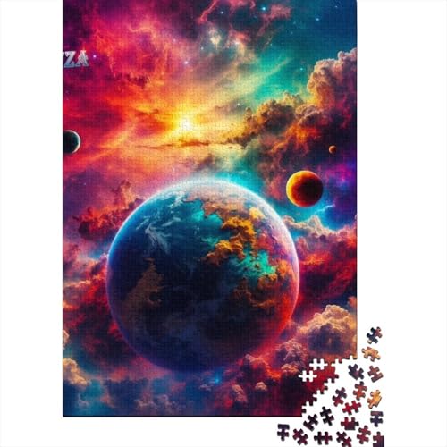 Dream Planet - Schwieriges, anspruchsvolles Puzzle, 300-teiliges Holzpuzzle | Puzzles für Erwachsene, Spielspielzeug für Erwachsene, Familienpuzzle, Geschenk, 40 x 28 cm von JIANGENNF