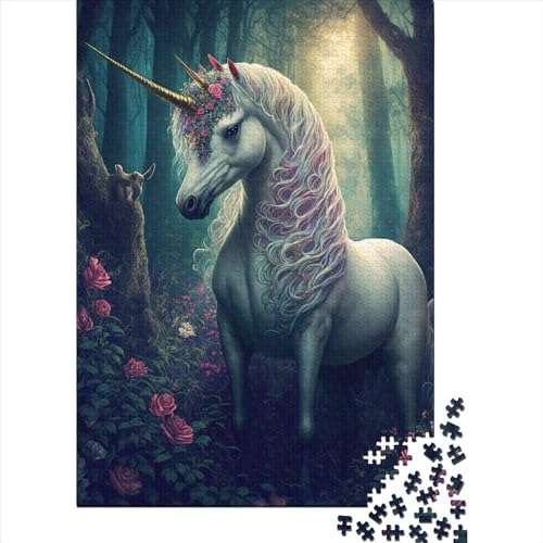 Ein Cartoon-Einhorn-Puzzle, 1000-teiliges Puzzle für Erwachsene, Teenager-Puzzle für Erwachsene, Puzzle für Erwachsene, Lernspiel, Herausforderungsspielzeug, 75 x 50 cm von JIANGENNF