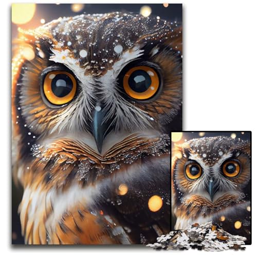 Eulenporträt-Puzzle für 1000 Teile aus Pappe, Denksportaufgabe und Heimdekoration, 26x38cm/10,23x14,96 Zoll Eulenporträt-Puzzle für 1000 Teile aus Pappe, Denksportaufgabe und Heimdekoration, 26x38cm/10,23x14,96 Zoll von JIANGENNF