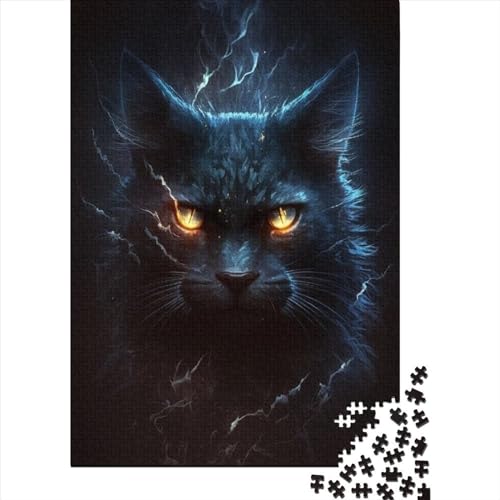 Fantasie-Katze-Puzzle aus Holz für Erwachsene, Puzzle-Spielzeug, 300-teiliges Puzzle für Erwachsene und Teenager, anspruchsvolles Spiel (Größe 40 x 28 cm) von JIANGENNF