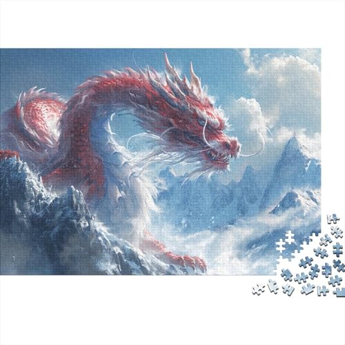 Fantasie-Puzzle mit fliegendem Drachen aus Holz, Puzzle für Erwachsene und Teenager, schwierige, anspruchsvolle Puzzles mit 300 Teilen, tolles Geschenk für Erwachsene, Spiele 40 x 28 cm von JIANGENNF