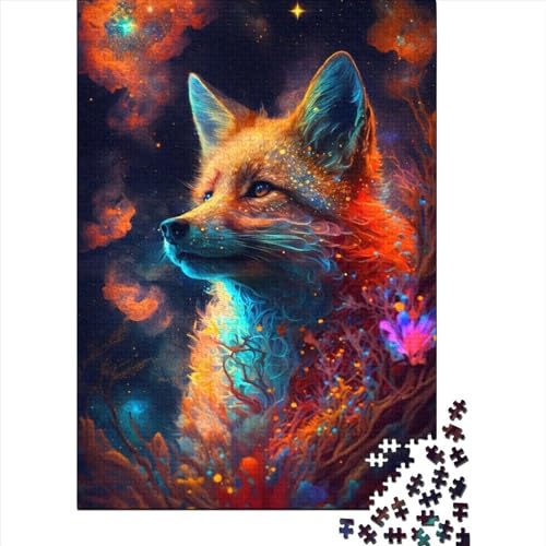 Fantasy Art Fox Puzzles für Erwachsene, Teenager-Puzzle für Erwachsene, 1000 Puzzles für Erwachsene, Lernspiel, Herausforderungsspielzeug, 75 x 50 cm von JIANGENNF