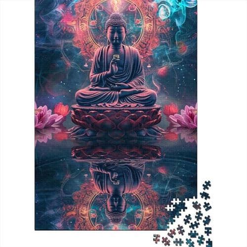 Fantasy-Buddha-Holzpuzzle für Erwachsene und Teenager, schwierige, anspruchsvolle Puzzles, 300-teiliges Puzzle für Erwachsene, Lernspiel, Herausforderungsspielzeug 15,75x11,02 Zoll von JIANGENNF