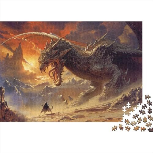 Fantasy-Puzzle mit fliegendem Drachen für Erwachsene und Teenager, 1000 Teile, Puzzle für Erwachsene, ganze Familie 75 x 50 cm von JIANGENNF