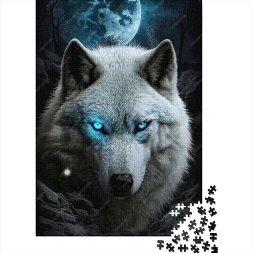 Fantasy Strange Wolf für Erwachsene 500-teiliges Puzzle-Geschenk 500-teiliges Puzzle für Erwachsene Teenager Entspannungspuzzles Spiele-Denkspiel 20,47 x 14,96 Zoll von JIANGENNF