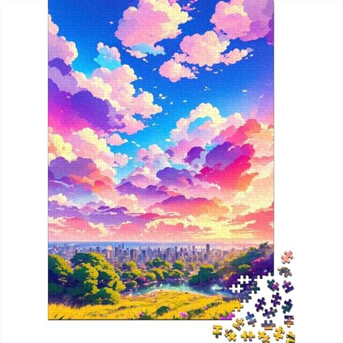 Farbenfrohe Traumlandschafts-Puzzles für Erwachsene und Teenager, 500 Teile für Erwachsene, schwierige Puzzles, entspannendes geistiges Lernspielzeug (Größe: 52x38cm) von JIANGENNF