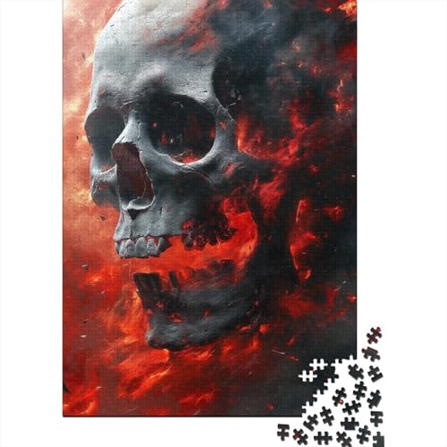 Farbiger Totenkopf, Holzpuzzle für Erwachsene, Puzzle 300, Puzzles für Erwachsene, 300 Teile, Spielspielzeug für Erwachsene, Familienpuzzle, Geschenk 15,75x11,02 Zoll von JIANGENNF