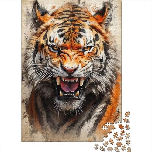 Ferocity Unleashed Tiger-Puzzle für Erwachsene und Jugendliche, 300 Teile, Puzzle für Erwachsene, ganze Familie und die 15,75 x 11,02 Zoll von JIANGENNF
