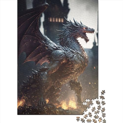 Fury Metal Dragon Puzzle für Erwachsene, 300 Holzpuzzles für Erwachsene, Puzzlespielzeug ganze Familie und das 40 x 28 cm von JIANGENNF