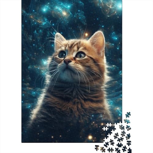 Galaxies Cats Puzzle für Erwachsene, 1000-teiliges Puzzle, schwierige, anspruchsvolle Puzzles, 1000-teiliges Lernspielzeug, Familienspiele 29,53x19,69 Zoll von JIANGENNF