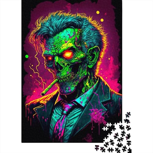 Gangster-Zombie im Kostüm, Holzpuzzle, Puzzle für Erwachsene und Jugendliche, 300-teiliges Premium-Puzzle, Lernpuzzle, 40 x 28 cm von JIANGENNF