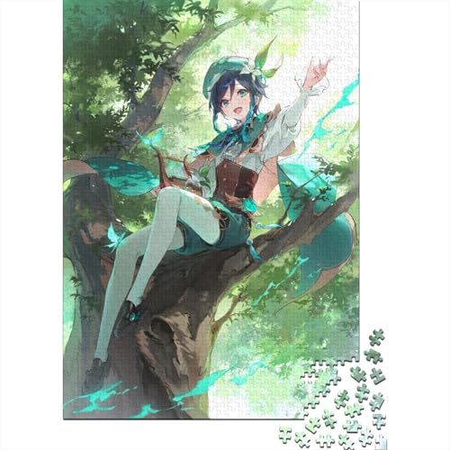 Genshin Impact Barbatos Puzzles für Erwachsene und Teenager, 500 große Teile Puzzle für Erwachsene als Geschenk für die ganze Familie und die (Größe 52x38cm) von JIANGENNF