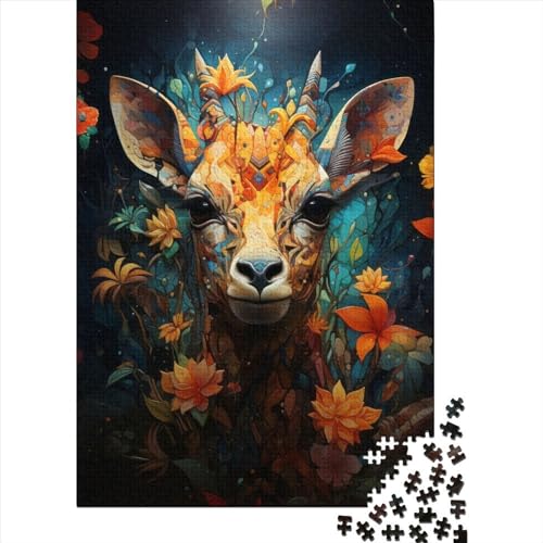 Giraffe im Paradiesgarten, Holzpuzzle, Puzzle für Erwachsene und Teenager, 300-teiliges Puzzle für Erwachsene, interessantes Puzzle zur Stressreduzierung, 40 x 28 cm von JIANGENNF