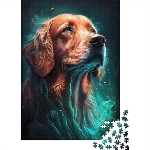 Golden Retriever-Hundepuzzle für Erwachsene und Jugendliche, 500-teiliges Puzzle für Erwachsene Jugendliche, schwierige, anspruchsvolle Puzzles, 500 Teile, 52 x 38 cm von JIANGENNF