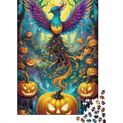Halloween-Phönix-Puzzle für Erwachsene Teenager, 500 Teile, Puzzle für Erwachsene Teenager, schwierige, anspruchsvolle Puzzles mit 500 Teilen (Größe 52x38cm) von JIANGENNF