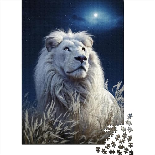 Herumstreunende Löwen Puzzle 1000 Teile für Teenager Geschenke Holzpuzzle für Teenager Spielspielzeug für Erwachsene Familienpuzzle Geschenk 75x50cm von JIANGENNF