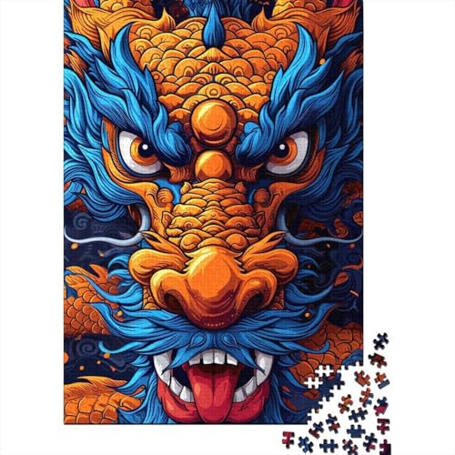 Holzpuzzle „Asiatischer chinesischer Drache“ für Erwachsene und Jugendliche, 300 Teile, Erwachsenenpuzzle, ganze Familie und die 15,75x11,02 Zoll von JIANGENNF