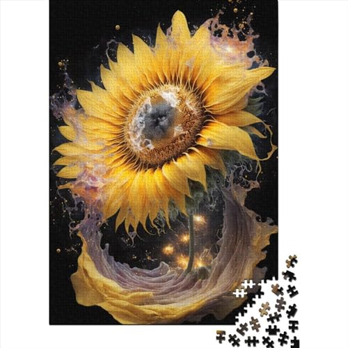 Holzpuzzle „Universum-Sonnenblumen“ für Erwachsene und Jugendliche, 300 Teile, Puzzle für Erwachsene und Jugendliche, Lernspiele, Heimdekoration, Puzzle, 40 x 28 cm von JIANGENNF