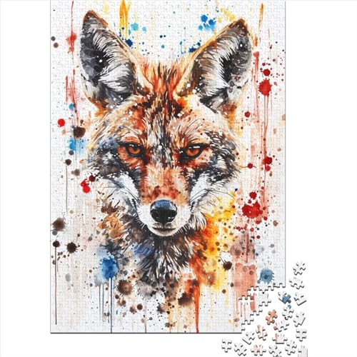 Holzpuzzle mit Tiermotiv, Fuchs, für Erwachsene und Teenager, 300-teiliges Puzzle für Erwachsene und Teenager, Lernspiele, Heimdekorationspuzzle 15,75x11,02 Zoll von JIANGENNF