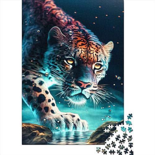 Jaguar-Puzzle für Erwachsene, 1000 Teile, Holzpuzzle für Erwachsene, Puzzles für Erwachsene, Lernspiel, Herausforderungsspielzeug, 75 x 50 cm von JIANGENNF