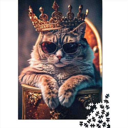 Katzen-Puzzle 500 Teile für Erwachsene, Holzpuzzle für Erwachsene, Teenager, Puzzle für Erwachsene, Lernspiel, Herausforderungsspielzeug, 20,47 x 14,96 Zoll von JIANGENNF