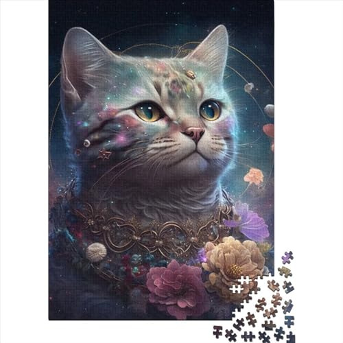 Katzen-Puzzle aus Holz, 1000-teiliges Puzzle für Erwachsene und Teenager, anspruchsvolles Spiel (Größe: 75 x 50 cm) von JIANGENNF