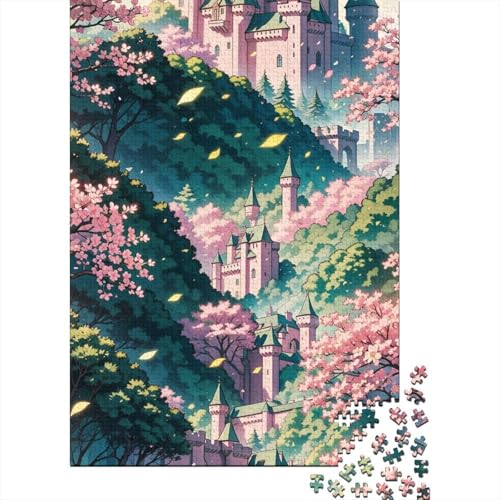 Kirschblütenlandschaft für Erwachsene Puzzle 300 Teile Puzzle 300 Teile für Erwachsene Schwierige Puzzles Entspannungspuzzles Spiele-Denkspiel 40x28cm von JIANGENNF