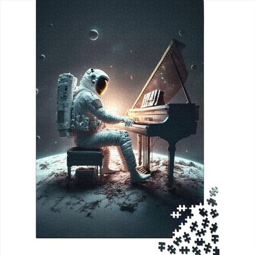 Klavier im Weltraum-Puzzle für Erwachsene und Jugendliche, 500 Teile, Holzpuzzle für Erwachsene, Puzzle-Spielzeug, nachhaltiges Puzzle für Erwachsene (Größe: 52 x 38 cm) von JIANGENNF