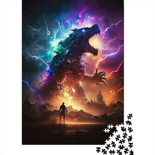 Kolossaler Raptor, Holzpuzzle für Teenager, 300 Teile, Puzzle für Erwachsene und Teenager, schwierige, anspruchsvolle Puzzles, 300 Teile (Größe 15,75 x 11,02 Zoll) von JIANGENNF