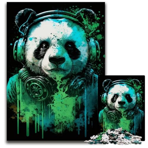 Kopfhörer-Panda-Puzzle 1000 Teile für Erwachsene, Holzpuzzle für Erwachsene, anspruchsvolles Denkspiel – entspannendes Spielzeug für Teenager, 50x75cm/19,68x29,52 Zoll Kopfhörer-Panda-Puzzle 1000 Teile für Erwachsene, Holzpuzzle für Erwachsene, anspruchsvolles Denkspiel – entspannendes Spielzeug für Teenager, 50x75cm/19,68x29,52 Zoll von JIANGENNF