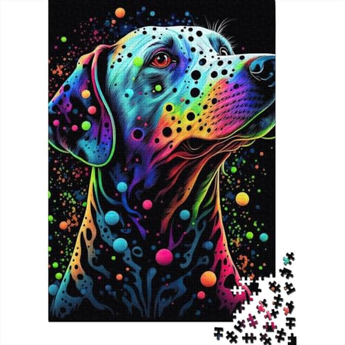 Künstlerische Hunde-Holzpuzzles für Teenager, Geschenke, Kunst-Puzzles für Erwachsene, 500 Teile, Holzpuzzles für Erwachsene und Teenager (Größe: 52x38cm) von JIANGENNF