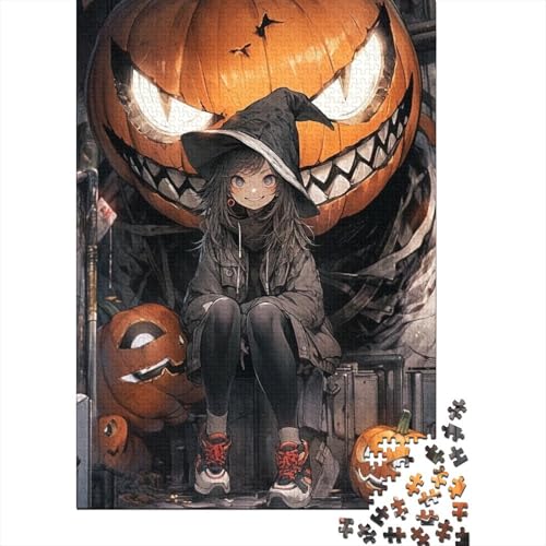 Kürbis-Zauberer-Holzpuzzle für Erwachsene und Teenager, 500 große Teile, Puzzle für Erwachsene, praktisches Spiel, Familiendekoration, 52 x 38 cm von JIANGENNF