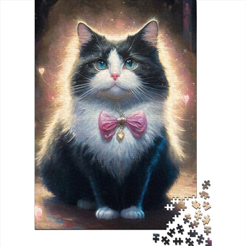 Kunst-Puzzle mit bunten Katzen, Puzzle für Erwachsene und Teenager, 300 Teile für Erwachsene, schwierige Puzzles, anspruchsvolle Puzzles für Erwachsene (Größe 15,75 x 11,02 Zoll) von JIANGENNF