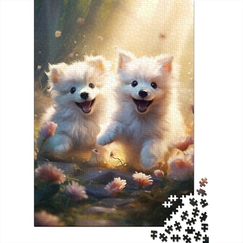 Kunstpuzzle für Erwachsene, 300 Teile, süßes Welpen-Spaßpuzzle für Erwachsene, 300 Teile für anspruchsvolles Puzzlespiel und Familienspiel 15,75x11,02 Zoll von JIANGENNF