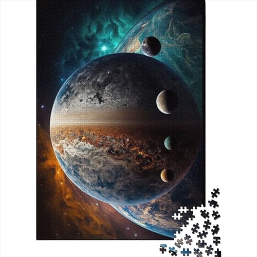 Kunstpuzzle für Erwachsene, 500 Teile, Exoplanet Wolf, Holzpuzzle für Erwachsene, Puzzle, nachhaltiges Puzzle für Erwachsene | Spiele (Größe: 52 x 38 cm) von JIANGENNF