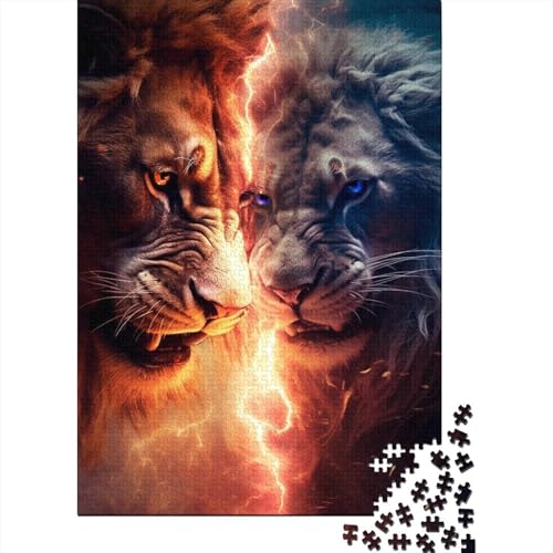 Kunstpuzzle für Erwachsene, 500 Teile, Tiger, für Erwachsene, 500 Teile, Puzzlegeschenke, Familienspiele, Weihnachtsgeburtstagsgeschenke (Größe: 52x38cm) von JIANGENNF