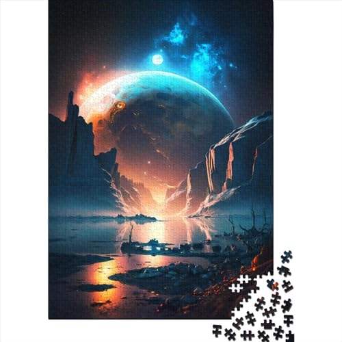 Kunstpuzzle für Erwachsene, 500 Teile, kosmische Bergkette, Holzpuzzle für Erwachsene, Puzzle, nachhaltiges Puzzle für Erwachsene | Spiele (Größe: 52 x 38 cm) von JIANGENNF