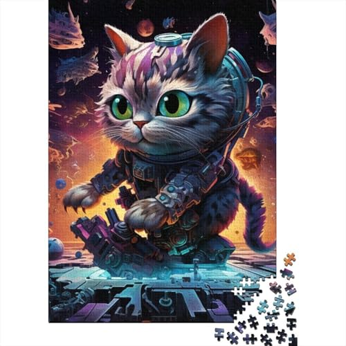Kunstpuzzle für Erwachsene, 500 Teile, magisches Kunst-Katzen-Puzzle für Erwachsene, Teenager, Puzzle für Erwachsene, Lernspiel, Herausforderungsspielzeug (52x38cm) von JIANGENNF