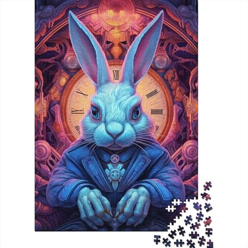 Kunstpuzzle für Erwachsene 1000 Teile Das Kaninchen der Zeit für Erwachsene 1000-teiliges Puzzle Entspannungspuzzlespiele-Denkspiel 75x50cm von JIANGENNF