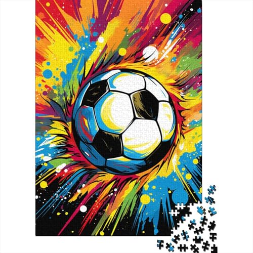 Kunstpuzzle für Erwachsene 1000 Teile Fußball-Sportpuzzle Puzzles für Erwachsene Teenager Lernspielzeug Familienspiele 29,53x19,69 Zoll von JIANGENNF