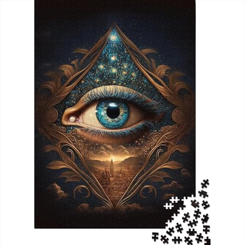 Kunstpuzzle für Erwachsene 500 Teile, Auge Ägyptens für Erwachsene, 500 Teile, Puzzlegeschenke, Familienspiele, Weihnachtsgeburtstagsgeschenke (Größe: 52x38cm) von JIANGENNF