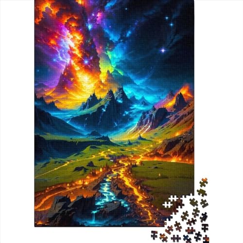 Kunstpuzzle für Erwachsene 500 Teile Golden River Holzpuzzle für Erwachsene Puzzlespielzeug Lustige Familienpuzzles für Erwachsene 20,47 x 14,96 Zoll von JIANGENNF