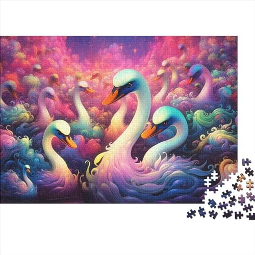 Kunsttiere Flamingos Holzpuzzle Puzzles für Erwachsene Teenager Erwachsenenpuzzle 300 Teile Lernspielzeug Familienspiele 40x28cm von JIANGENNF