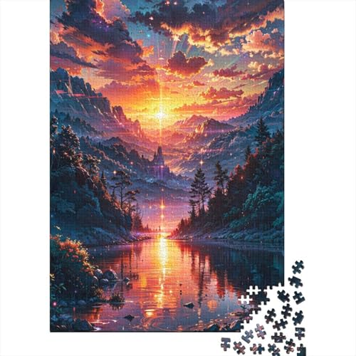 Lake of The Sun Holzpuzzle Puzzles für Erwachsene und Jugendliche 500 Teile Puzzlespielzeug Schwierige, anspruchsvolle Puzzles 500 Teile 20,47x14,96 Zoll von JIANGENNF