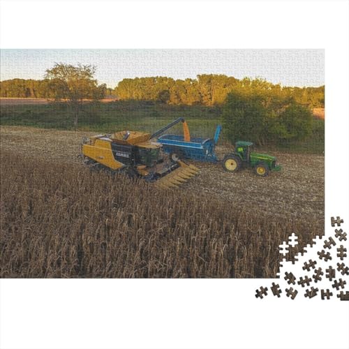 Landwirtschaftliche Werkzeuge, Traktoren, Holzpuzzle, Puzzle für Erwachsene und Teenager, Erwachsene, 1000-teiliges Puzzle, Holzpuzzle für Erwachsene und Teenager, 75 x 50 cm von JIANGENNF