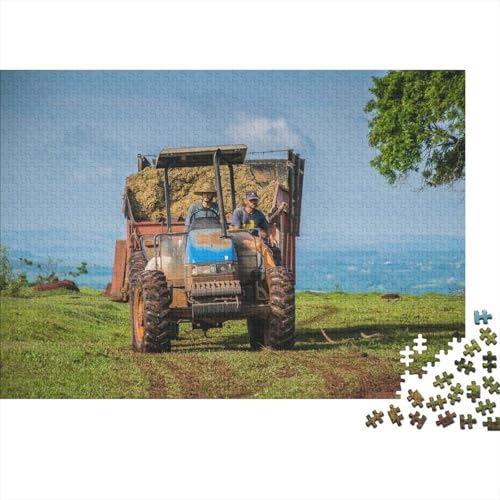 Landwirtschaftliche Werkzeuge, Traktoren, Holzpuzzle, Puzzle für Erwachsene und Teenager, Erwachsene, 500-teiliges Puzzle, Holzpuzzle für Erwachsene und Teenager, 52 x 38 cm von JIANGENNF