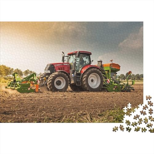 Landwirtschaftliche Werkzeuge, Traktoren, Holzpuzzle, Puzzles für Erwachsene und Jugendliche, schwierige, anspruchsvolle Puzzles mit 500 Teilen, tolles Geschenk für Erwachsene | Spiele 52 x 38 cm von JIANGENNF