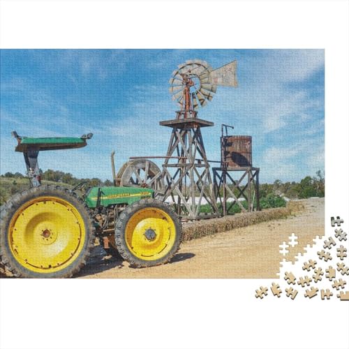 Landwirtschaftliche Werkzeuge, Traktoren, Puzzle, 300-teiliges Puzzle für Erwachsene, Teenager, Holzpuzzle für Erwachsene, Puzzlespielzeug, einzigartiges Herausforderungsspiel, 40 x 28 cm von JIANGENNF