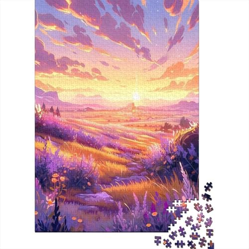 Lavendelgarten-Puzzle für Erwachsene und Teenager, 500 Teile für Erwachsene, schwierige Puzzles, entspannendes geistiges Lernspielzeug (Größe: 52x38cm) von JIANGENNF